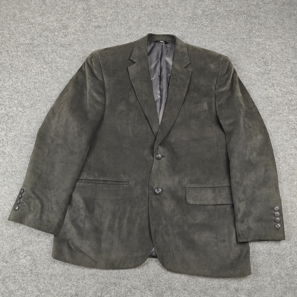 Haggar Sport Coat Mens 40 Gray Corduroy Classic Fit Single-Breasted Poly Lined
